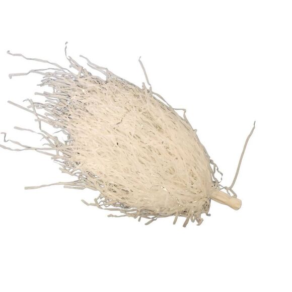 Cheerleader pom pom with handle white tassle one single piece costume accessorie - Picture 1 of 2